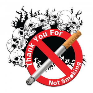 Наклейка Не курить! с черепами